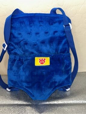 Build A Bear Plush Blue Carrier Backpack BAB to carry stuffed animal around EUC
